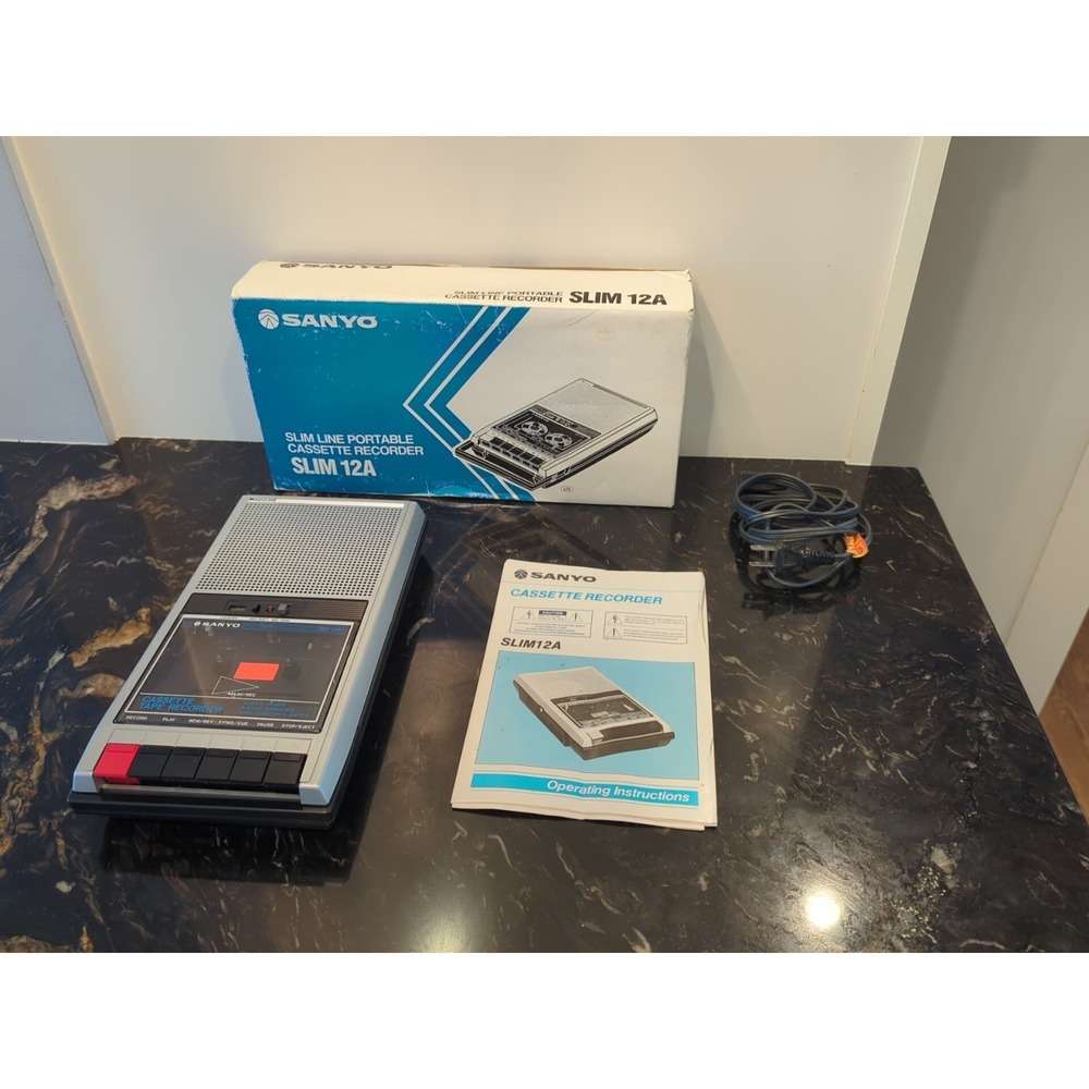 Sanyo Slim Line Portable Cassette Recorder Slim 12A